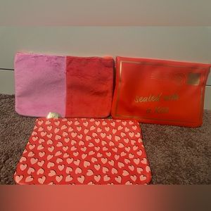 Valentines Day themed cosmetic bags